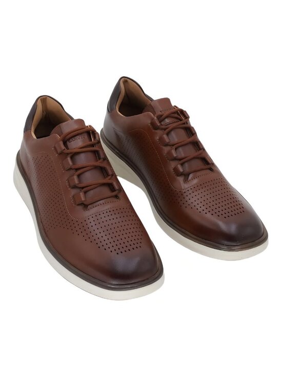 Vince Camuto Hind Perforated Leather Oxford Caramel/Dark Coffee Brown US 9.5M main image 3